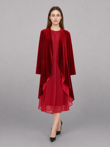 Red carnival cape with long sleeves