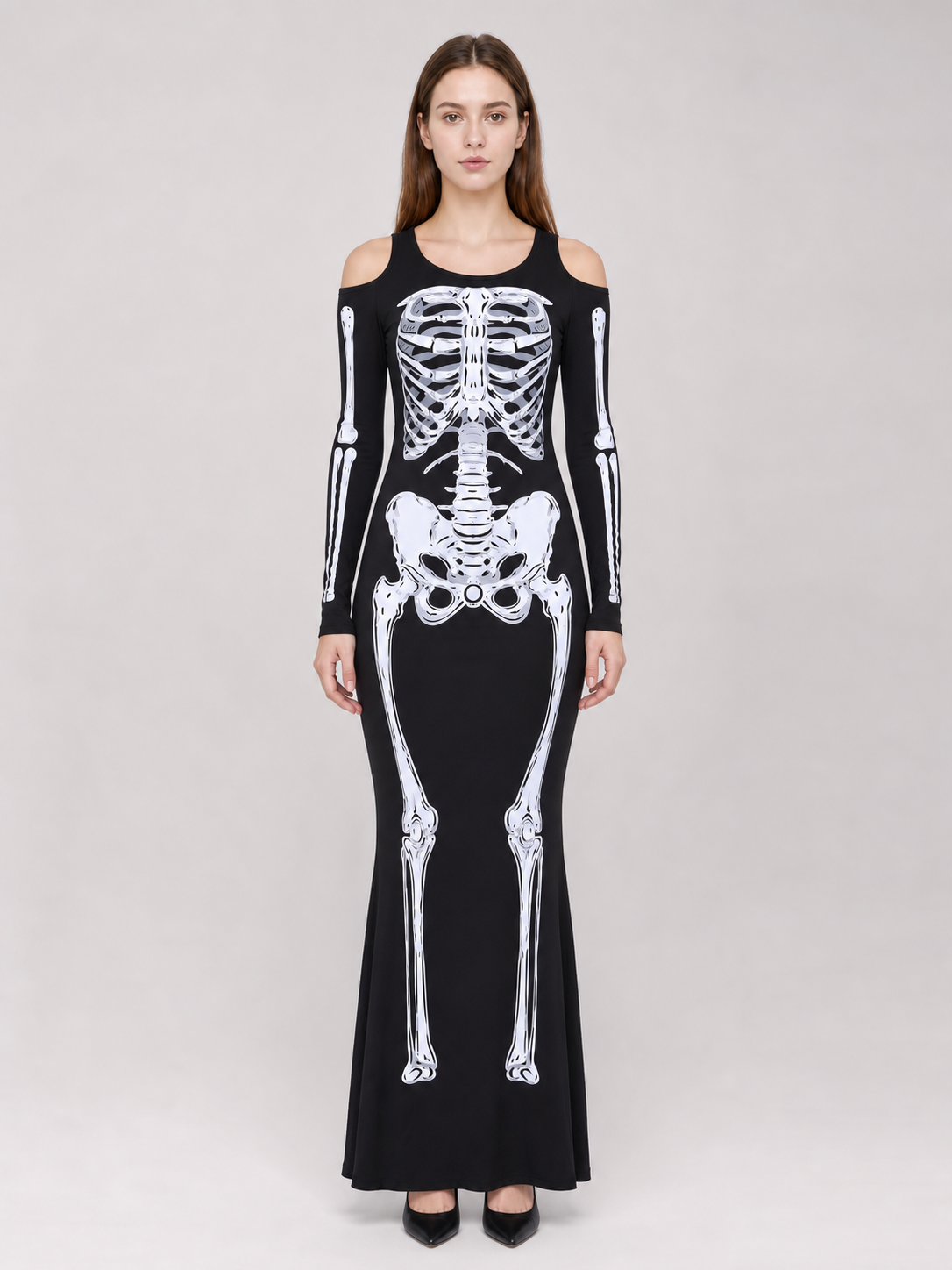 Halloween Skeleton Print Costume Dress