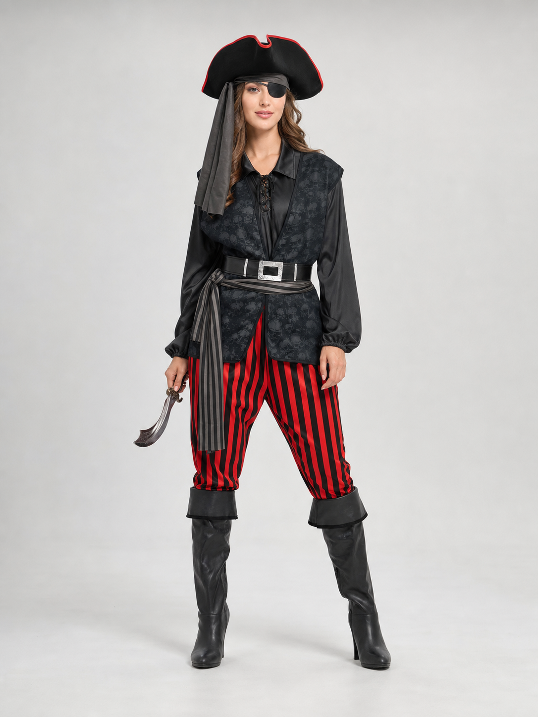 Pirate Costume with Hat and Eye Patch