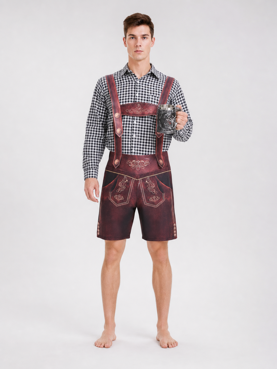 Plaid Long-Sleeve Party Shirt