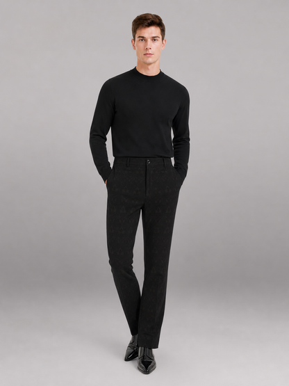 Black Full-Length Pants with Belt Loops