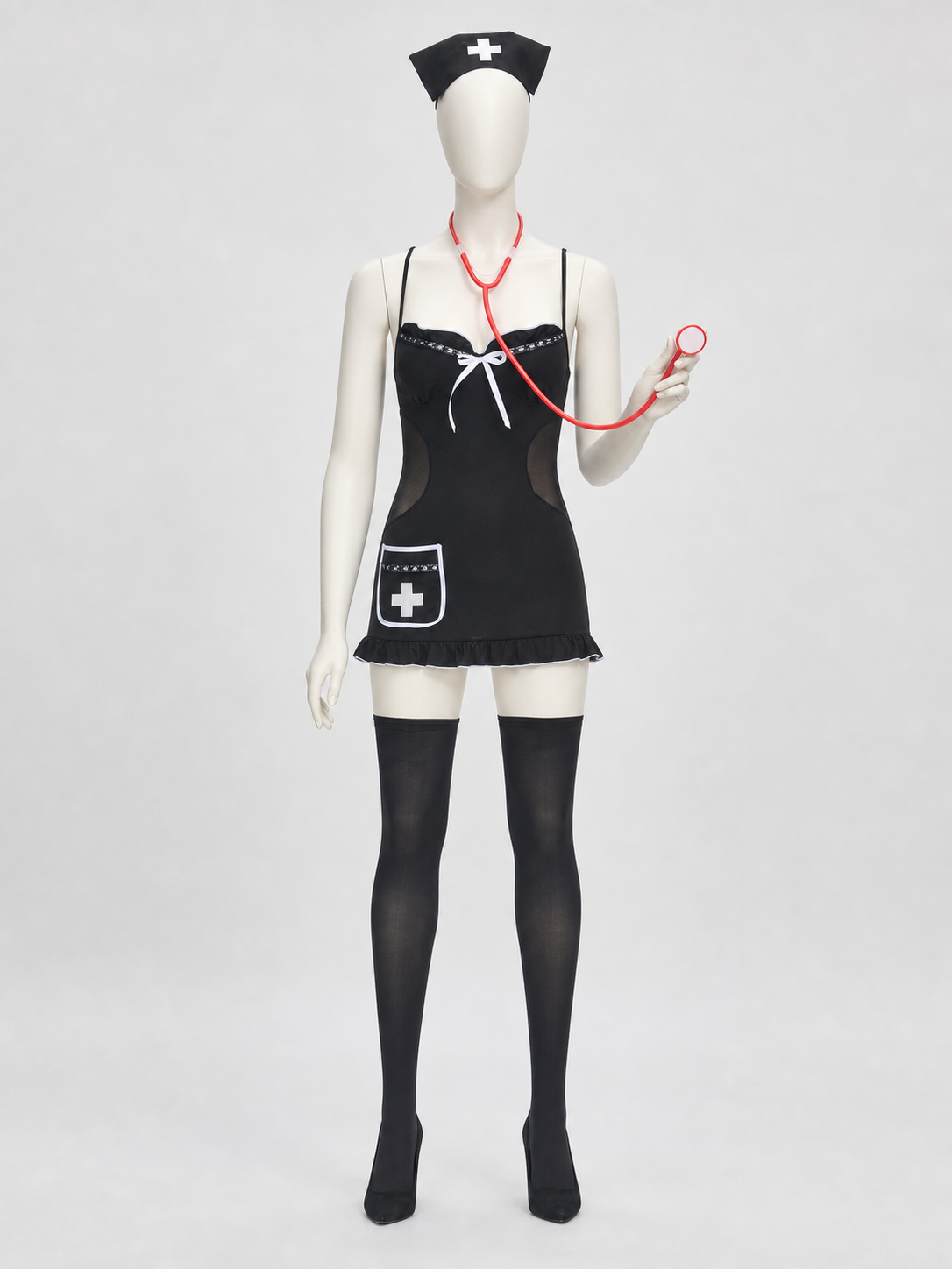 Medical Uniform: Black Dress with White Trim