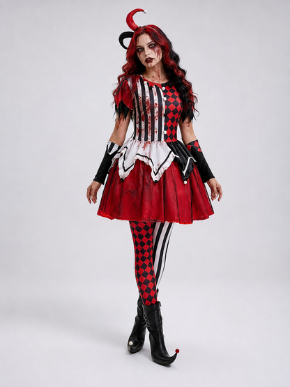 Halloween and cosplay harlequin clown costume