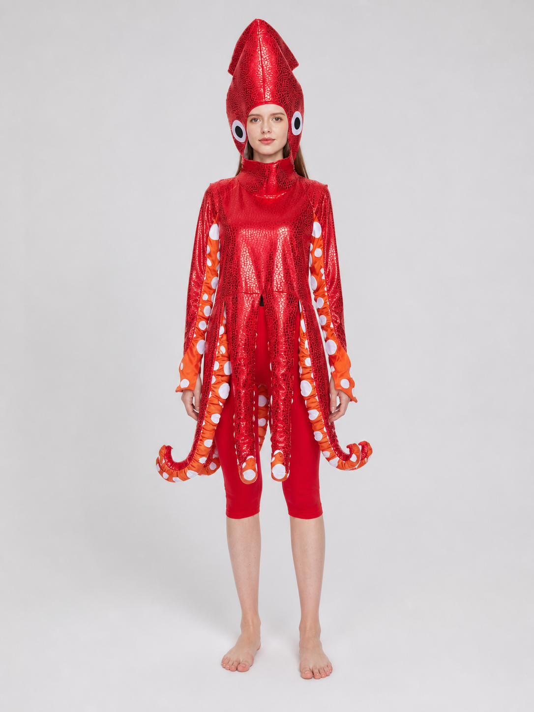 Red Sequin Squid Stage Costume