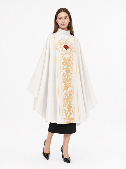 Ivory Carnival Cloak with Gold Decoration