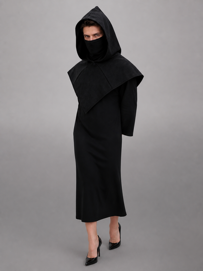 Black Carnival Cloak with Hood and Mask main product view 2
