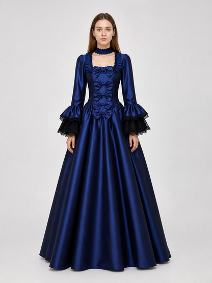 Victorian Gothic Dress with Puff Sleeves main product view