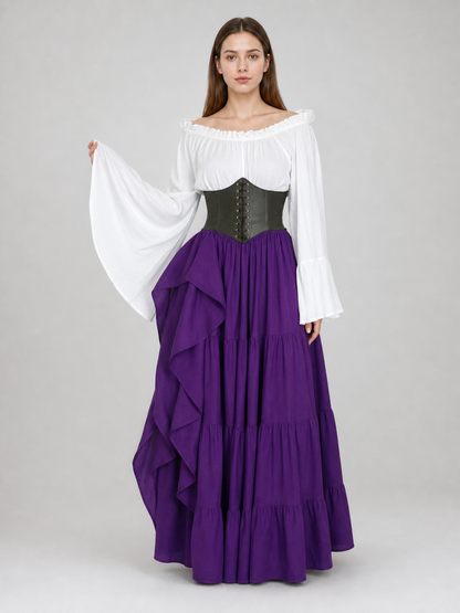 Historical Costume with Corset and Tiered Skirt