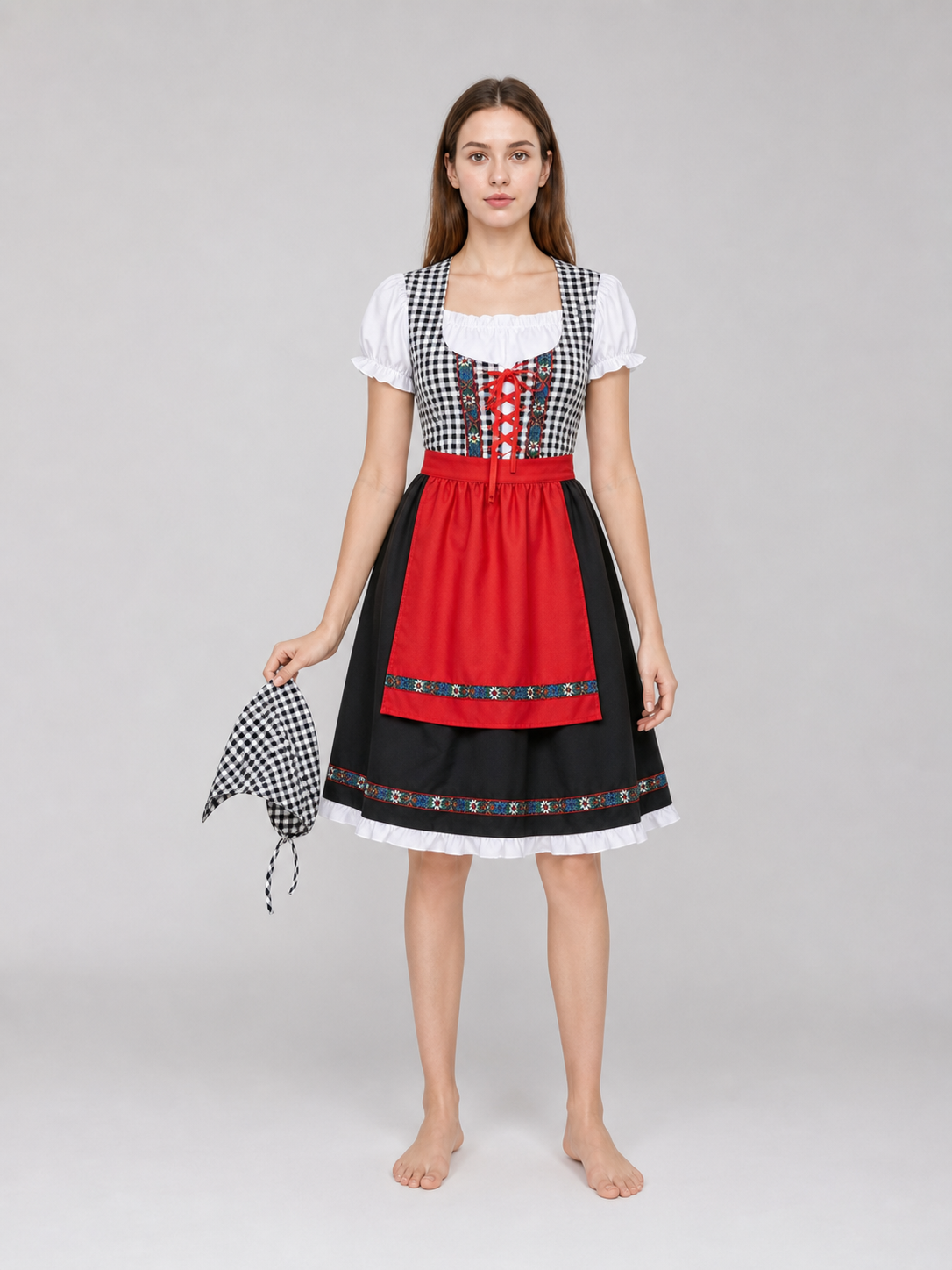Folk-Style Carnival Dress with Bonnet main product view