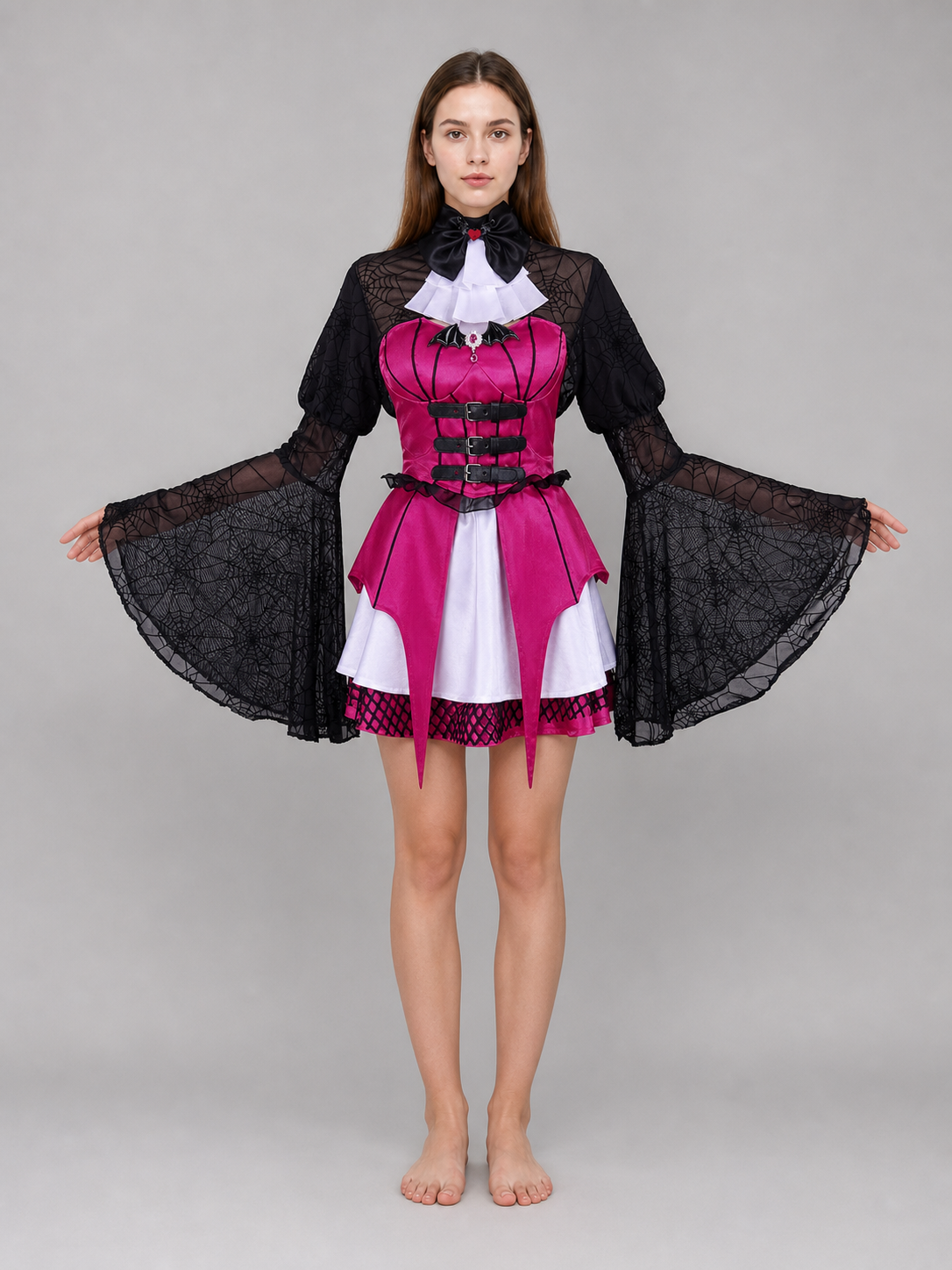 Gothic Draculaura Cosplay Dress with Corset Bodice
