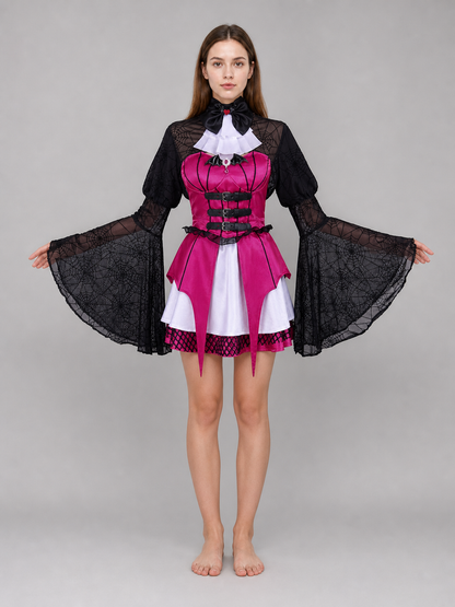 Gothic Draculaura Cosplay Dress with Corset Bodice