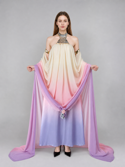 Amidala Cosplay Dress with Draping and Train