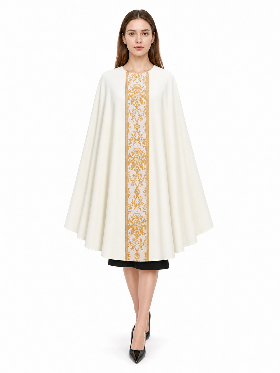 Ceremonial Ivory Cloak with Gold Ornament
