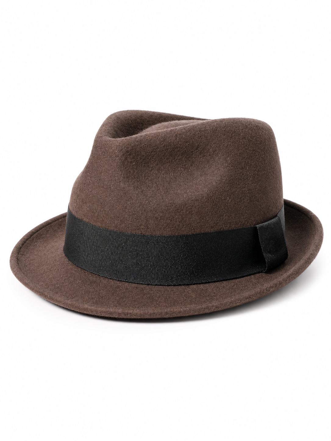 Brown Carnival Fedora with Black Ribbon