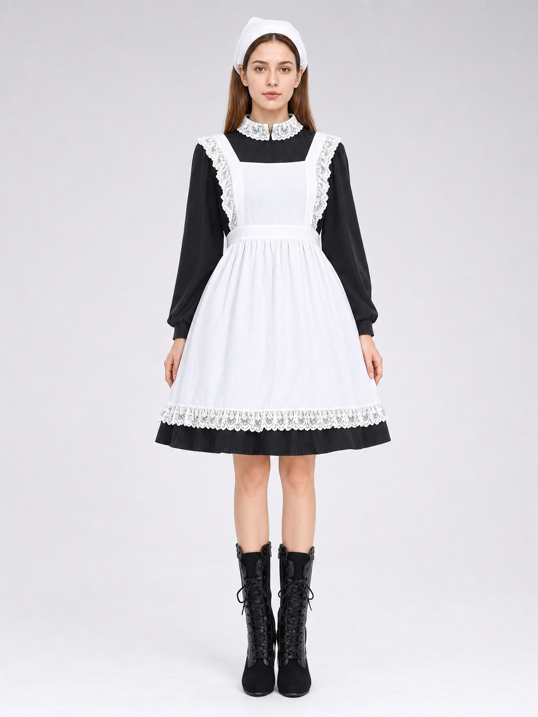 Vintage-Style Maid Costume with Apron