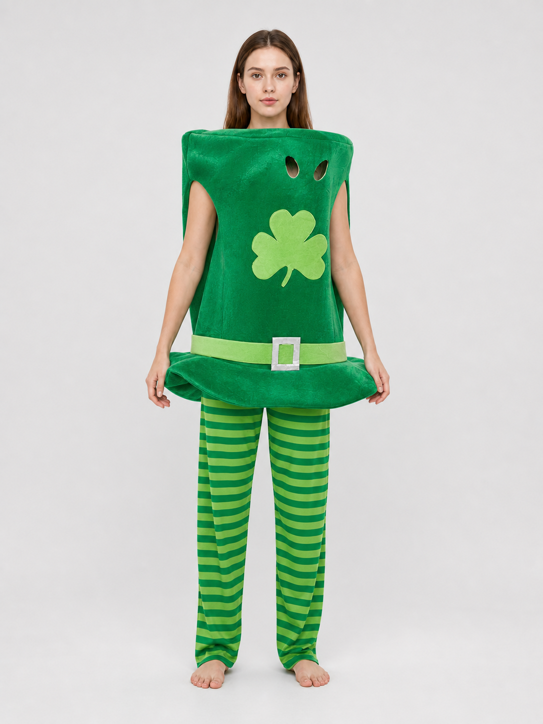 Green Leprechaun Costume with Hat and Pants