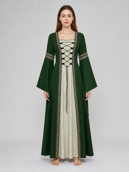 Historical Renaissance Long Dress with Lacing
