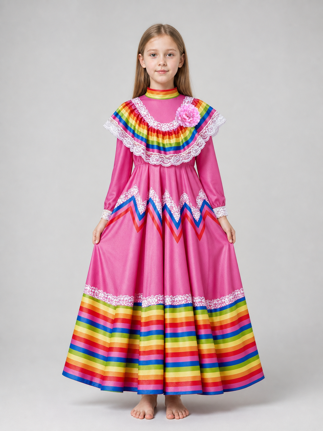 Bright Carnival Dress in Mexican Style