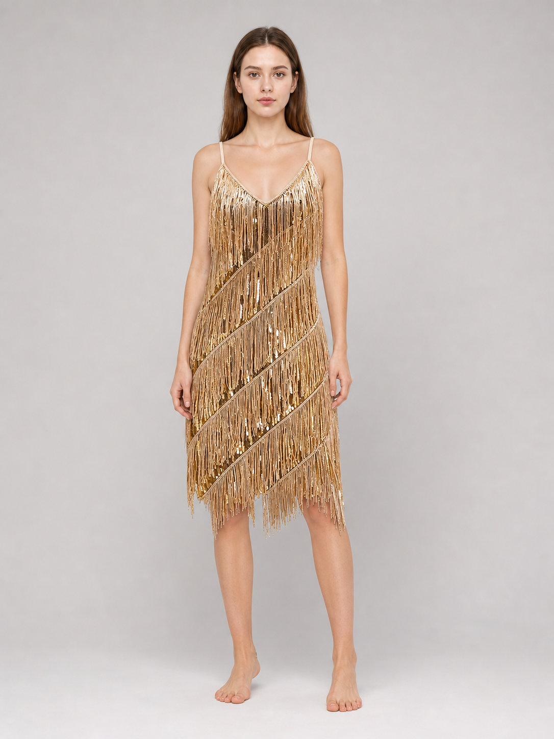 Fringe and Sequin Party Dress Set