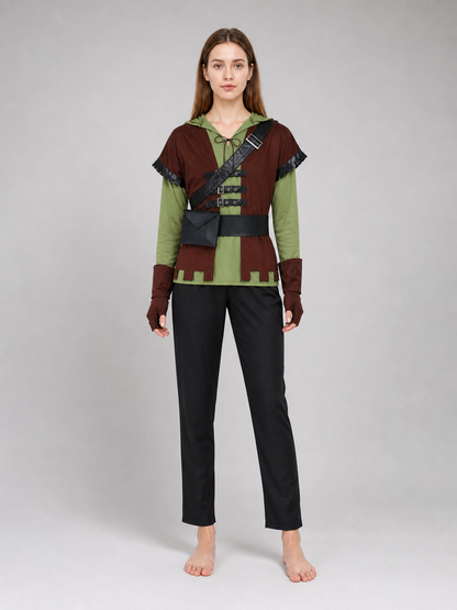 Green Arrow cosplay costume with vest and belt