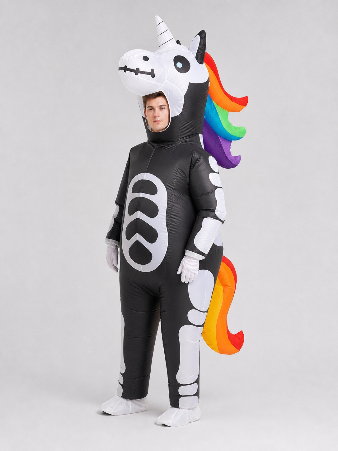 Inflatable Skeleton Unicorn Halloween Costume