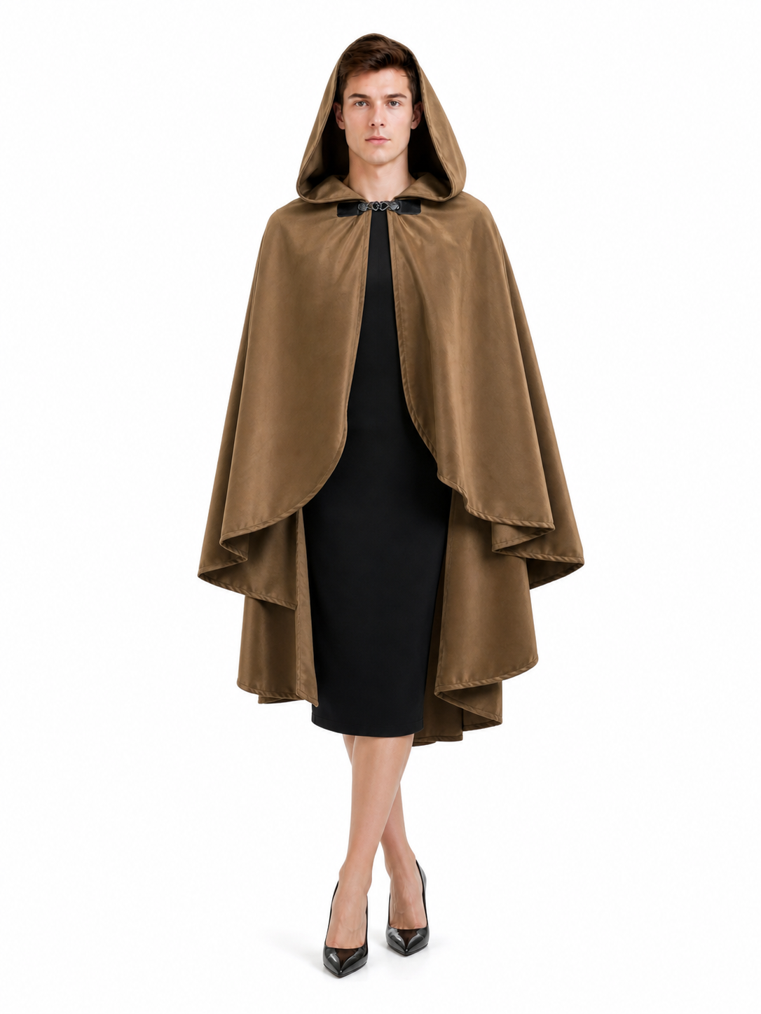 Brown Hooded Costume Cloak