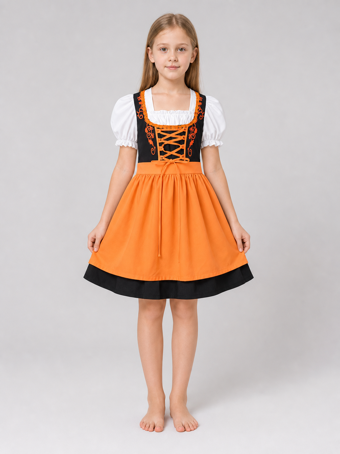 Carnival Dress in Folk Style with Lacing