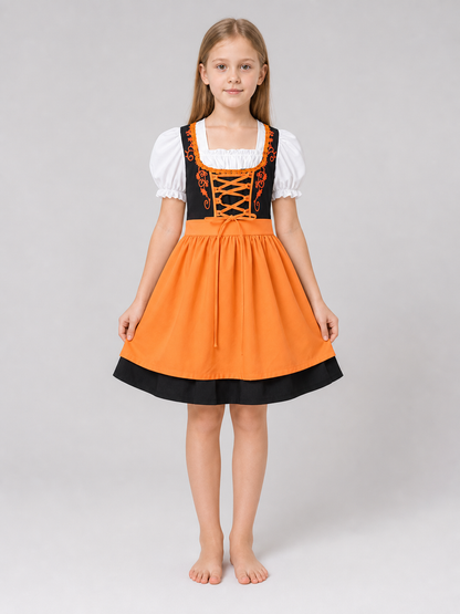 Carnival Dress in Folk Style with Lacing