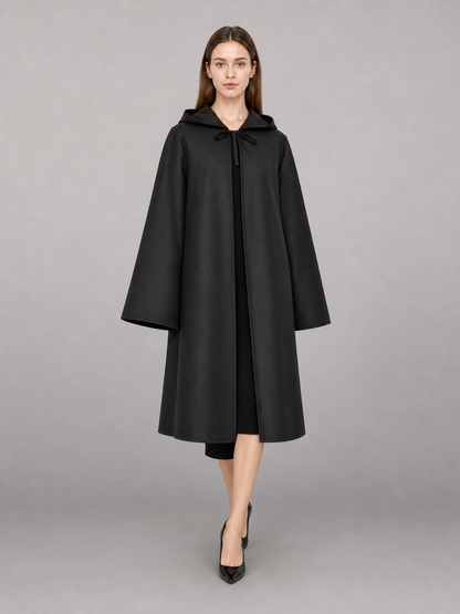 Black hooded carnival cloak for costumes