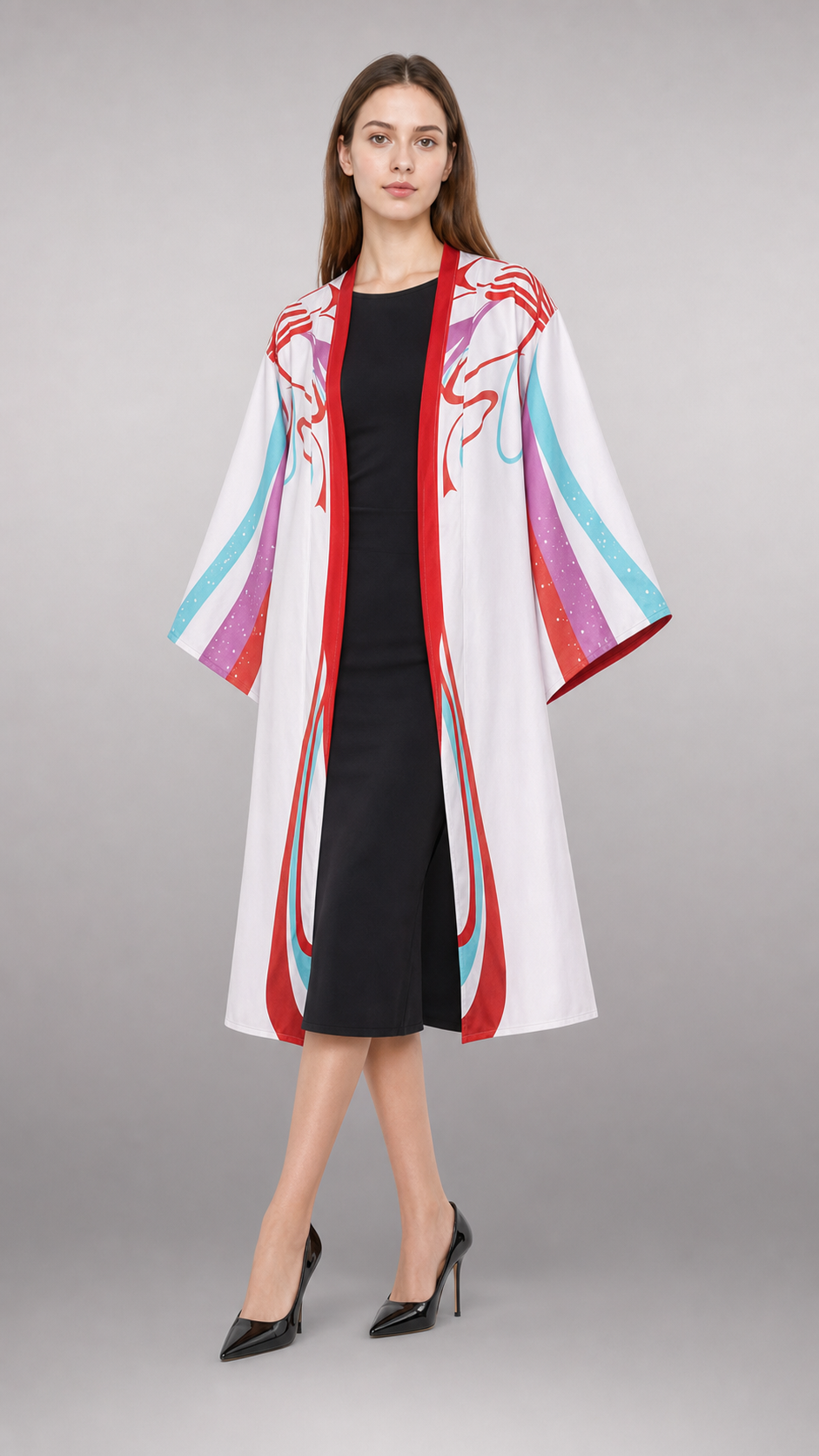 Multicolor Printed Carnival Cape for Cosplay