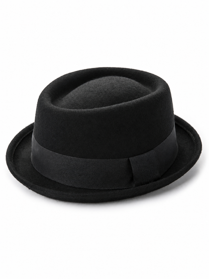 Black Carnival Fedora Hat with Ribbon