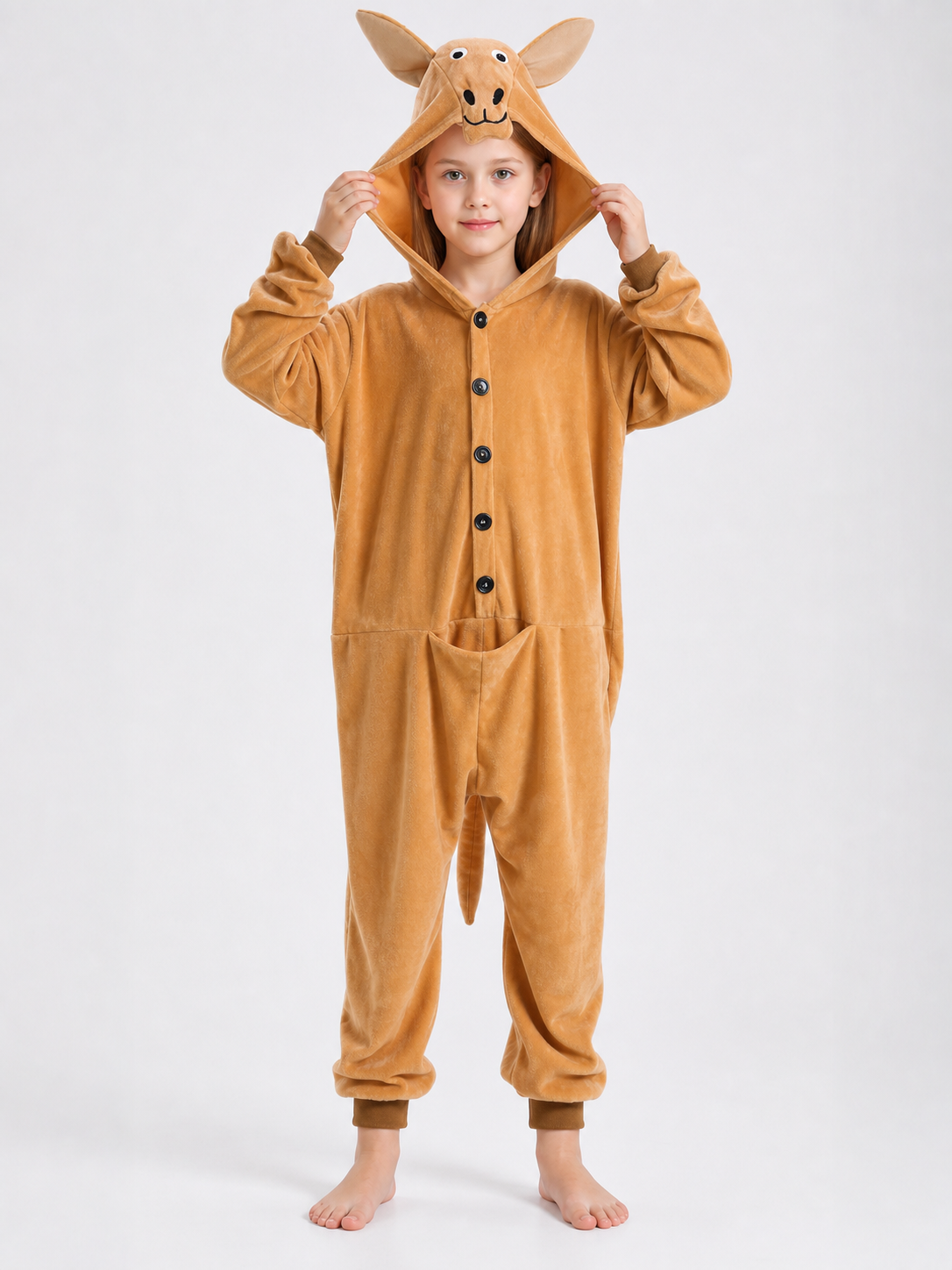 Kangaroo Hooded Costume Jumpsuit
