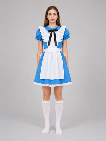 Blue and White Alice Costume Dress with Accessories