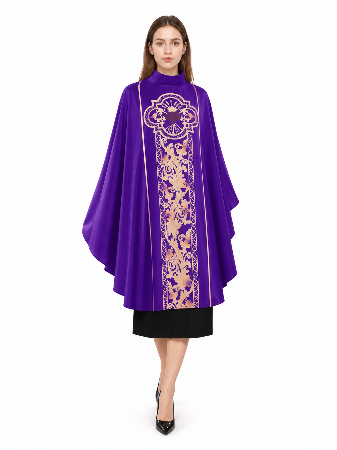 Purple Carnival Cloak with High Collar