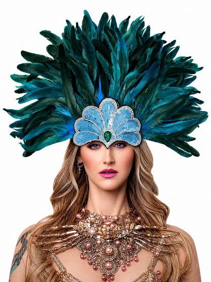 Carnival Feather and Sequin Headpiece