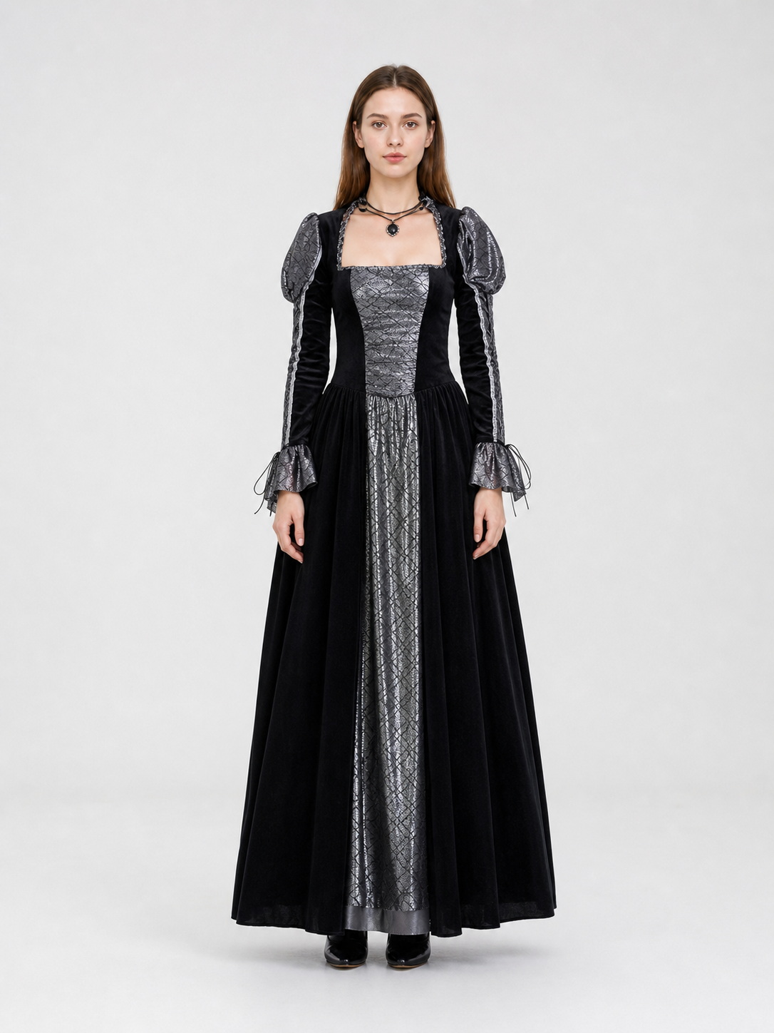 Gothic Long Dress for Halloween and Cosplay
