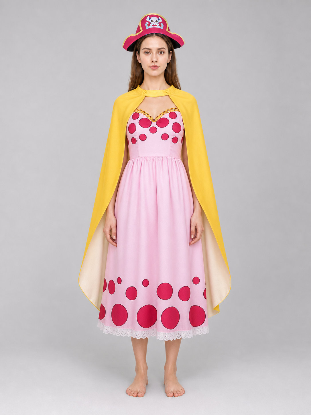 Charlotte Linlin Cosplay Costume: Dress, Cloak, and Hat