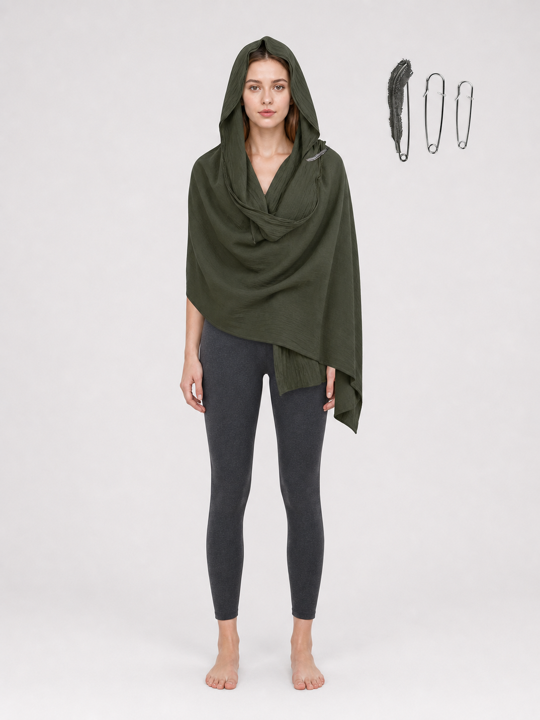 Green Carnival Hooded Cape