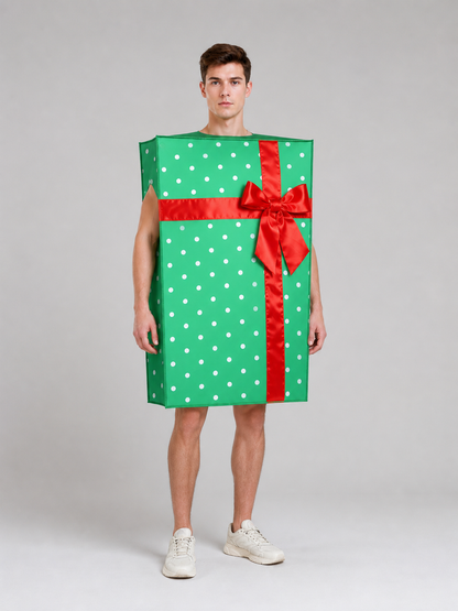 New Year’s Gift Box Costume with Red Bow