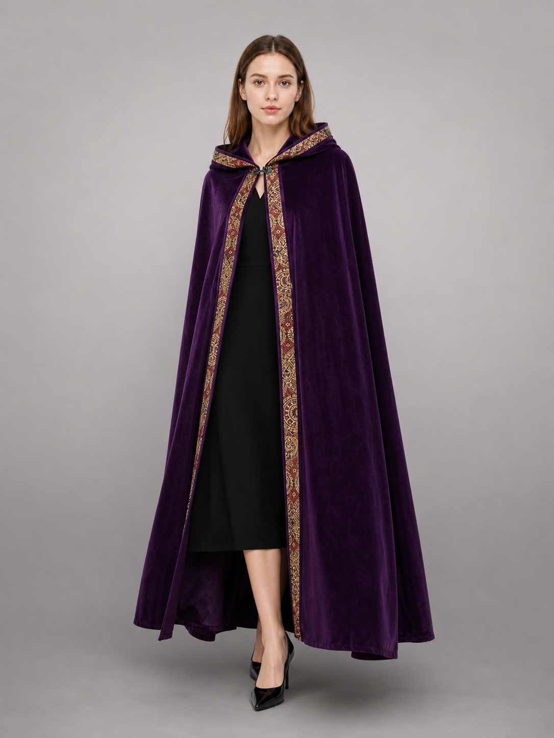 Purple Hooded Costume Cape