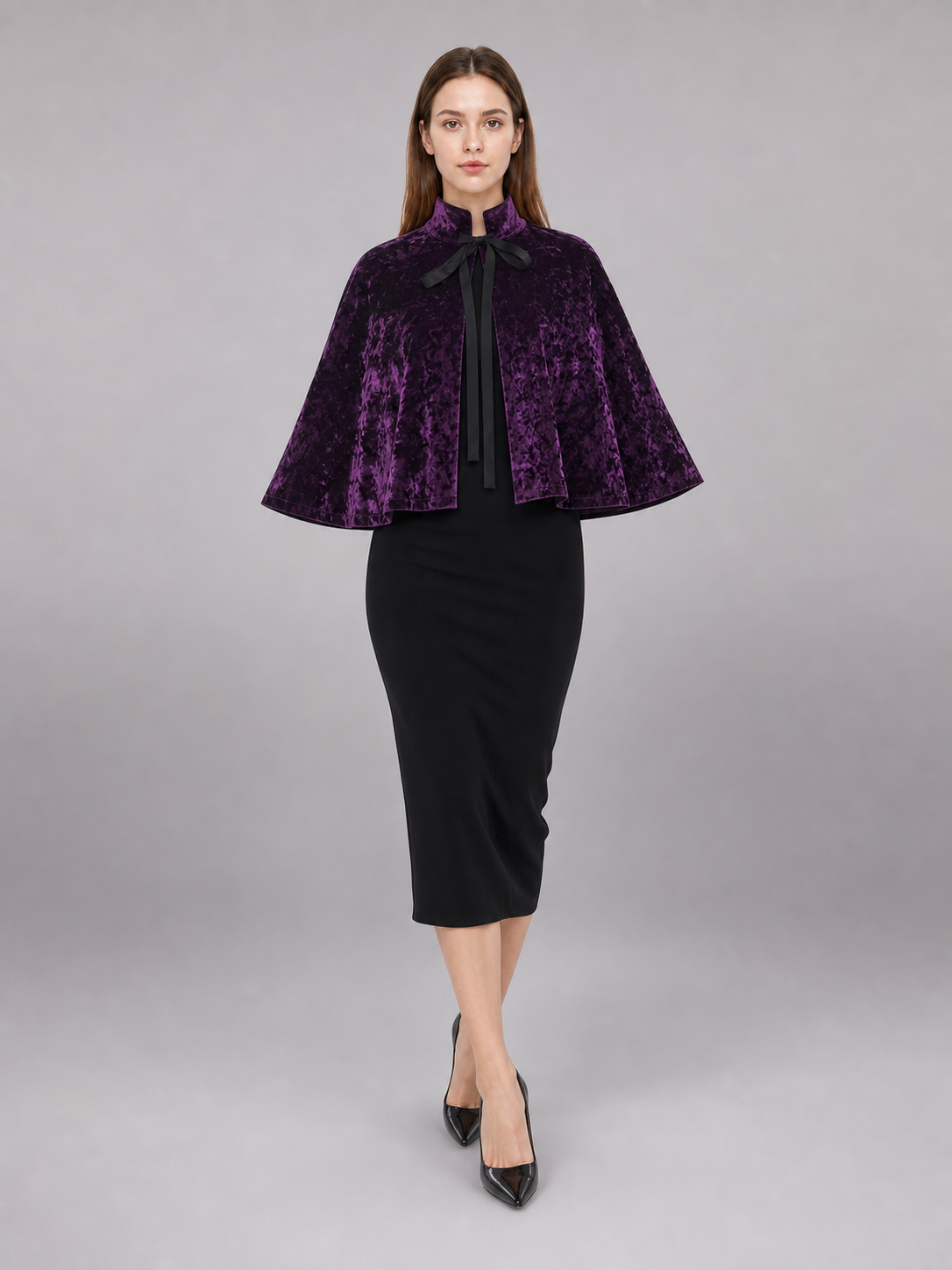 Purple Carnival Cape with Black Accents