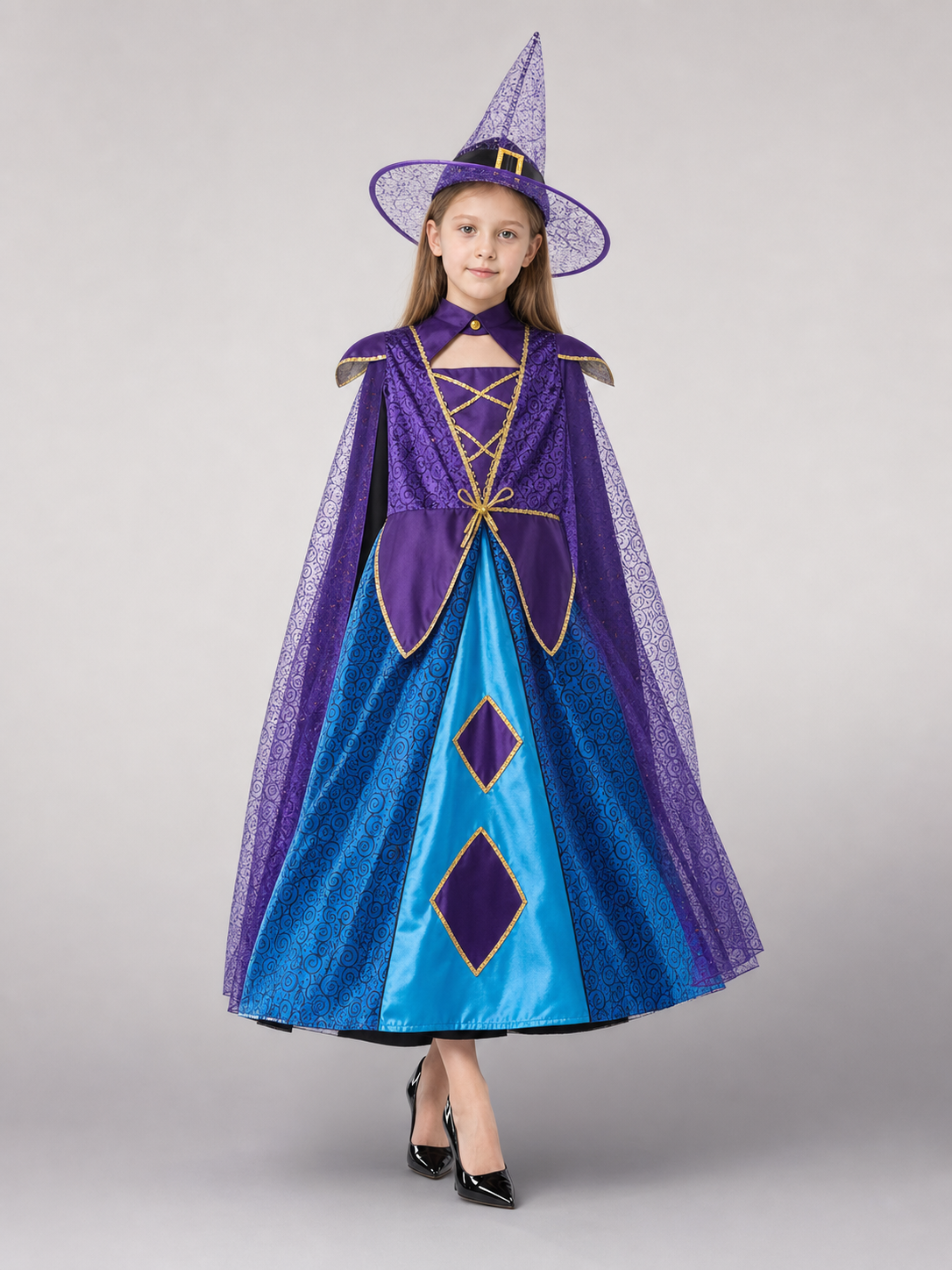 Halloween Witch Costume with Dress and Hat