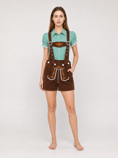 Shirt and Suspender Shorts Set