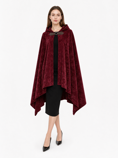 Burgundy Hooded Carnival Cloak