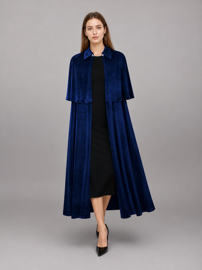 Long Dark Navy Blue Carnival Cloak