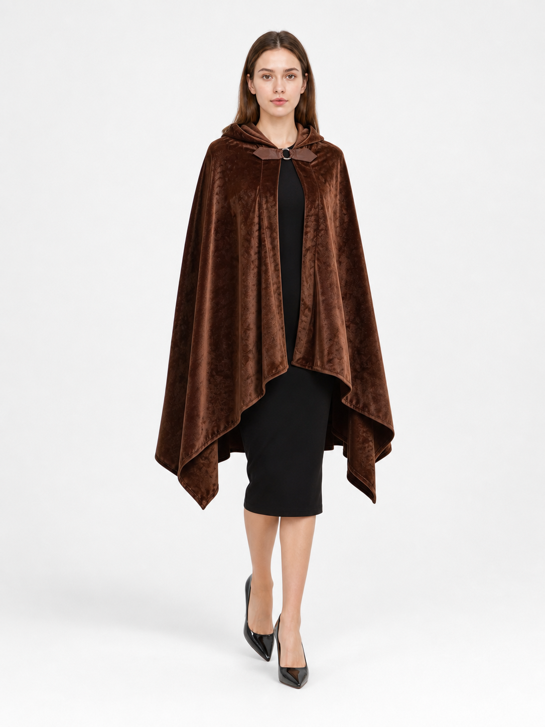 Brown Carnival Cloak with Hood