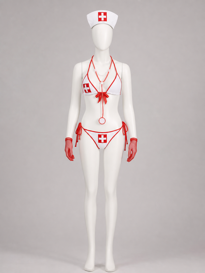 Two-Piece Bikini Swimsuit for Cosplay with a Cross