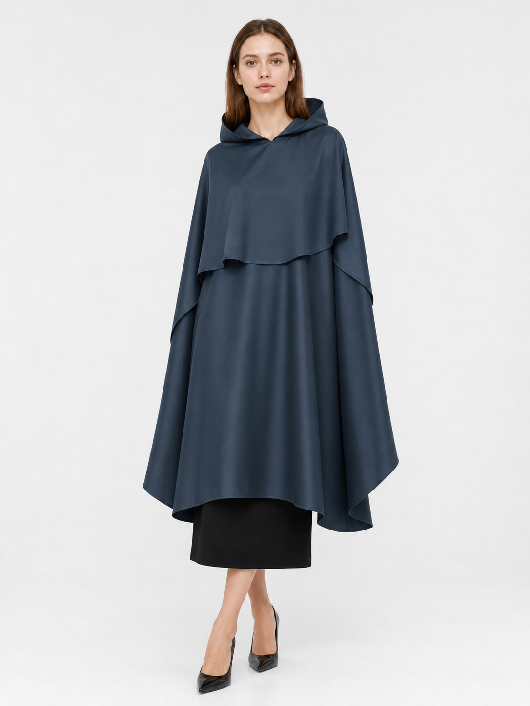 Dark Blue Hooded Costume Cape for Cosplay