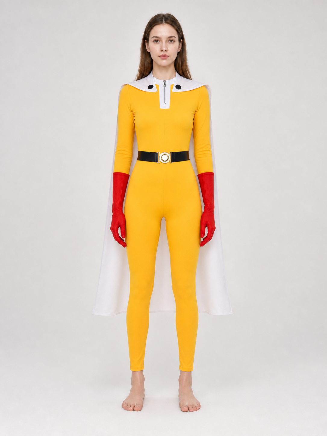 Saitama Cosplay Costume from One-Punch Man with Cape