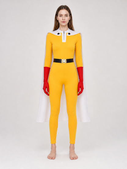 Saitama Cosplay Costume from One-Punch Man with Cape